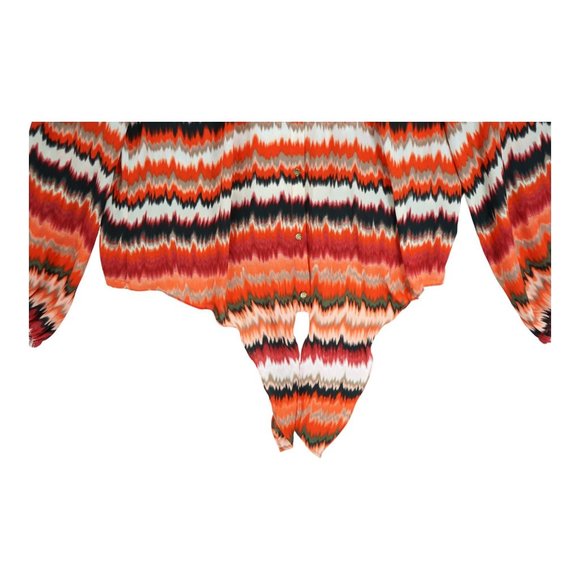 Chaus New York Size L button down long‎ sleeve Shirt round neck Multicolor - Picture 4 of 6